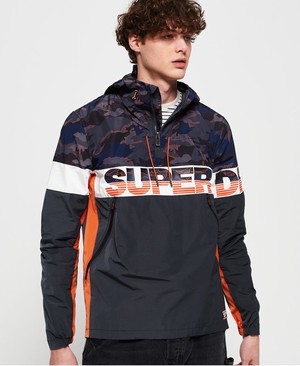 Superdry Ryley Overhead Férfi Kabát Camo/MélySzürke | ZGTJD2913